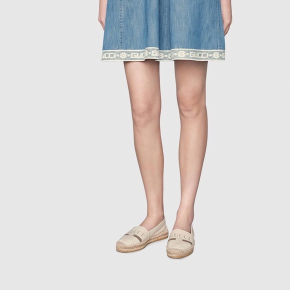 NIB Gucci Vintage Logo Canvas Espadrilles - Picture 4 of 5